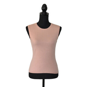 A5 Auth TSE Peach Knit Cashmere Crewneck Tank Top Size S